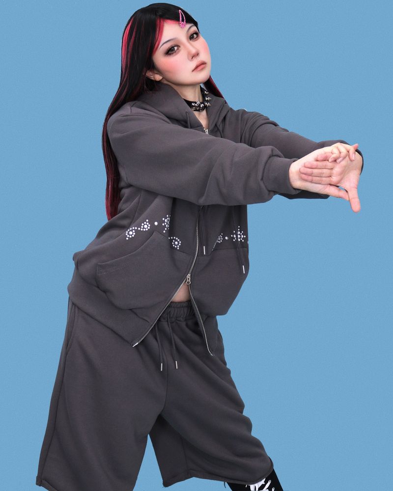 punch half sweat pants (2color)
