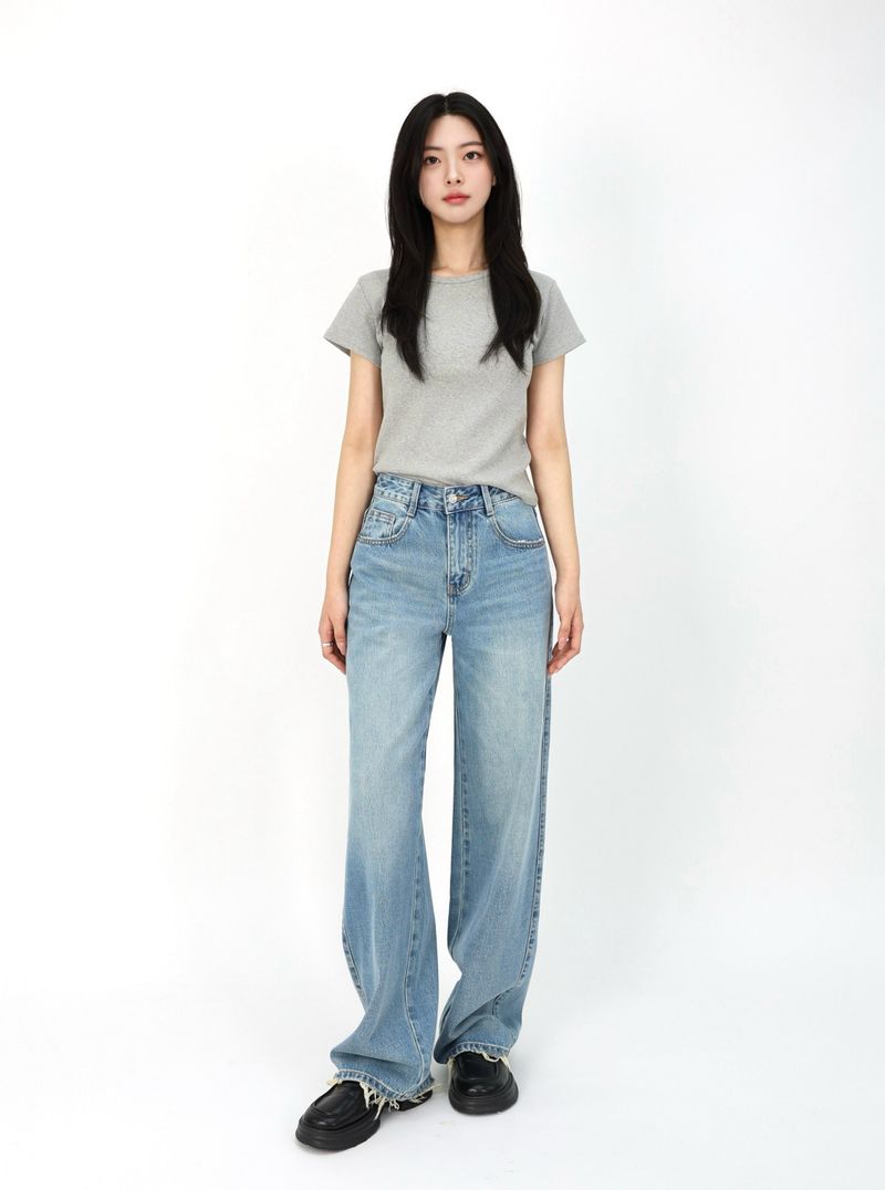 FRADE HEM SLIM WIDE DENIM code 26205