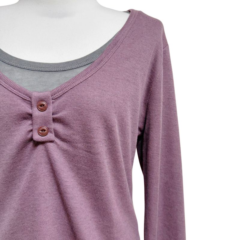 (3color) Shirring Button Layered Wool Knit Tee
