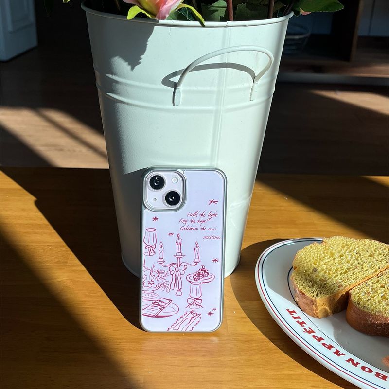 [MADE][Epoxy Silver Bumper Case] Cozy Table ⋆ Baby Blue