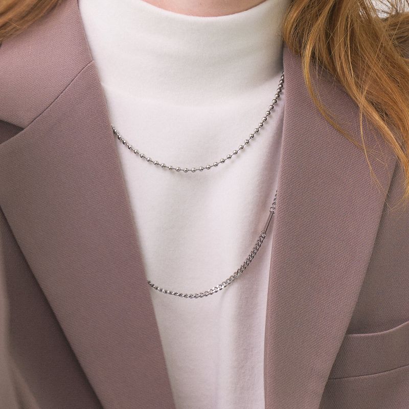 BASSCLEF（ベースクレフ）の「[Two-line set] Surgical steel necklace_CLEF TWO TONE NEC（Accessories）」