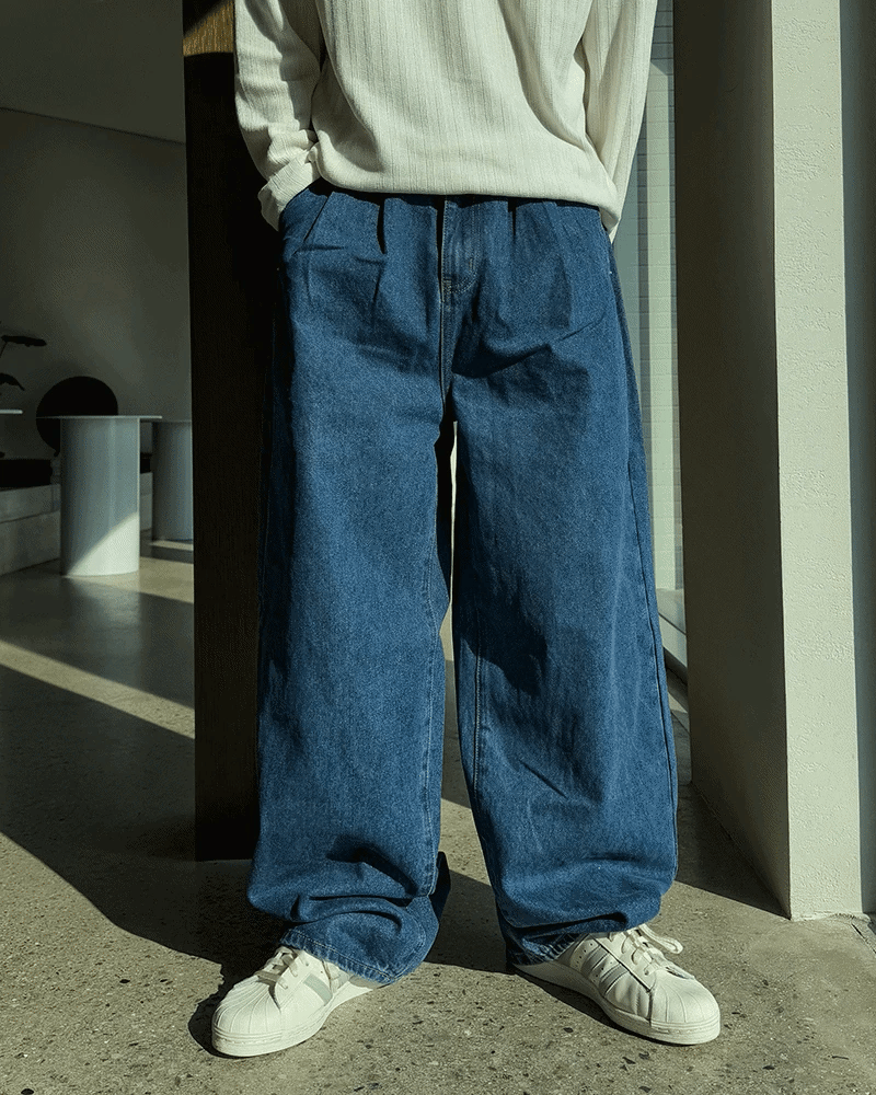 NOCELCOZY（ノセルコジー）の「NOCELCOZY two-pintuck dark blue denim pants（Pants）」