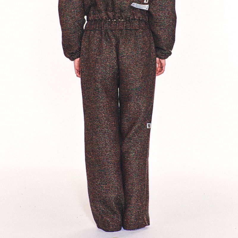 AVRIL TWEED WIDE LONG PANTS (GREEN)