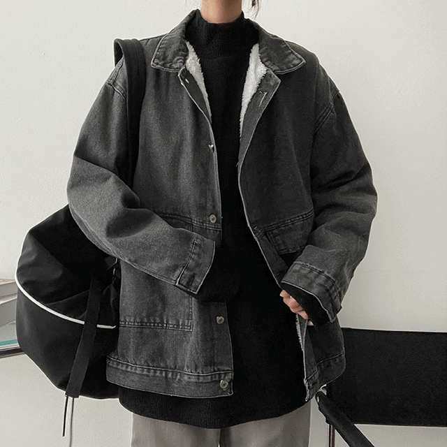 hijjoo（ハイチュー）の「[Fur lining] Ent. Thick fur lining denim jacket（Jackets/Outerwear）」