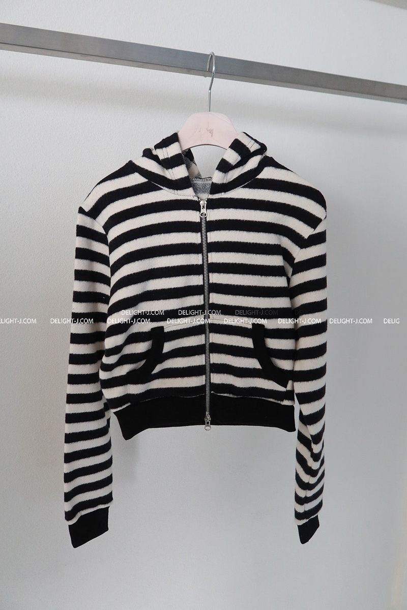Tsuki Stripe Hooded Zip-Up Jacket
