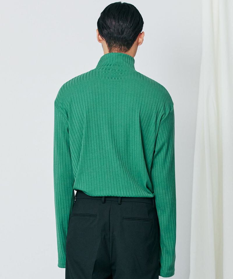 harris silky turtle neck long sleeve green