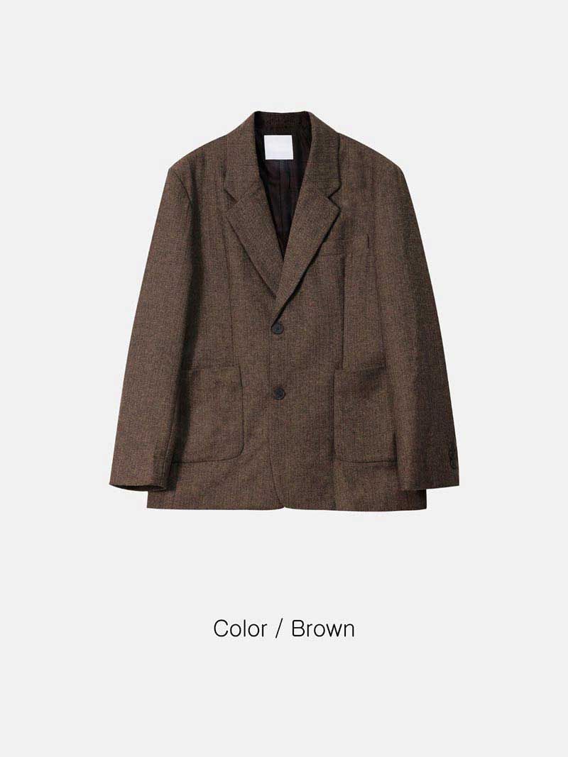 ASCLO Classical Herringbone Wool Jacket (3color)