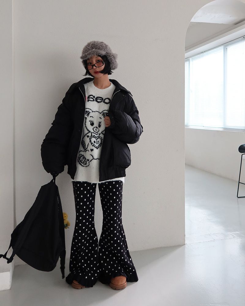 Earrings Roll Up Fur Truffer Hat