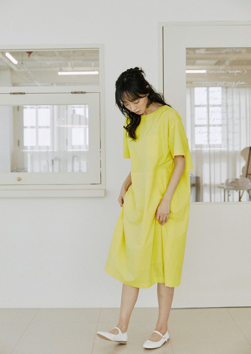 layered ribbon onepiece yellow