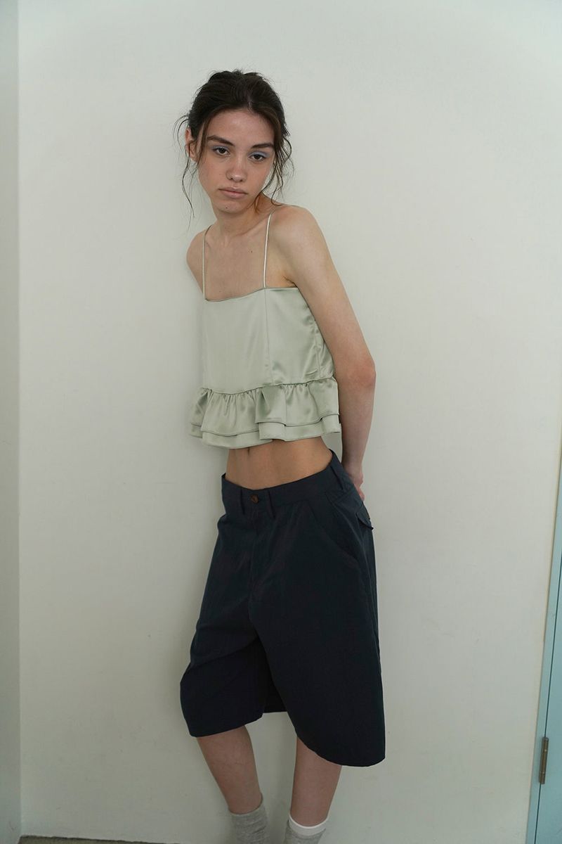 Bow bermuda pants_navy