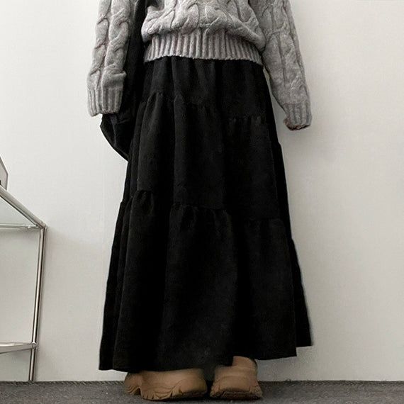 hijjoo（ハイチュー）の「LIT oblique corduroy cancan long skirt（Skirts）」