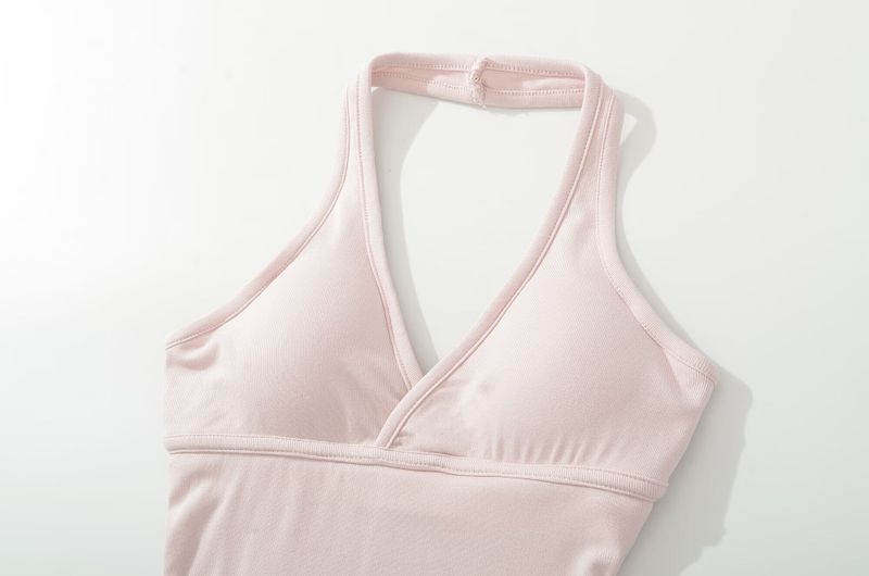 Rosie Deep V Halter Sleeveless