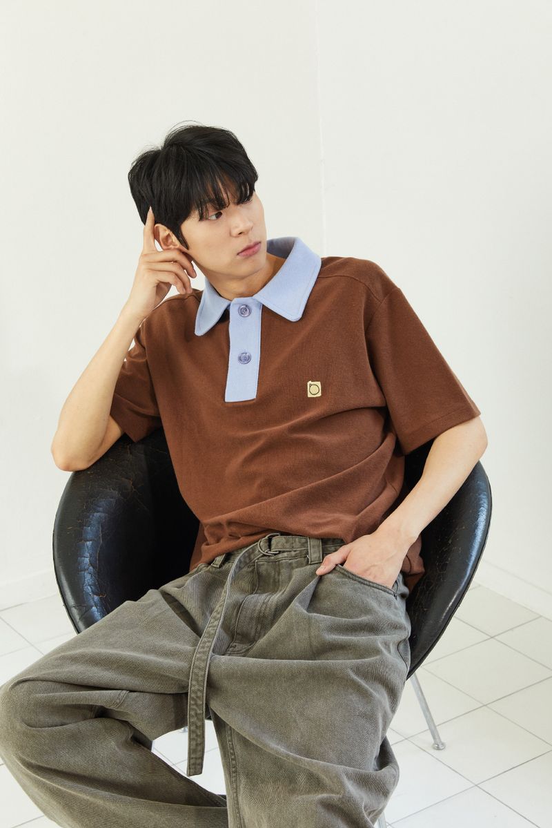 ALARM ONE TUCK BELTED DYEING PANTS BROWN_MAN