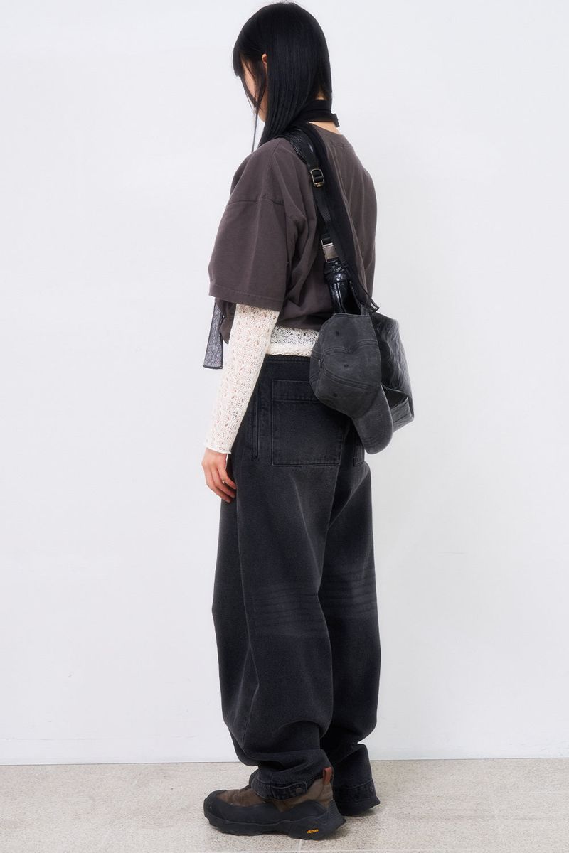Simon folding wide denim pants
