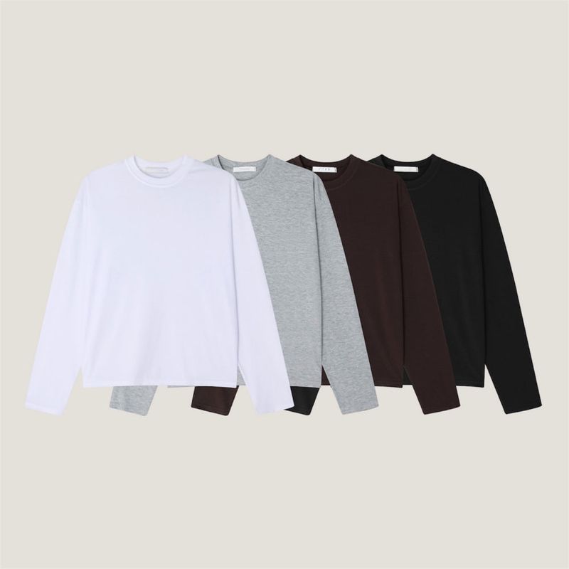 ESOO（イス）の「mercerized cropped long-sleeve T-shirt (4colors)（Tops）」