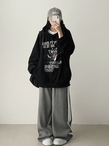 Enz Side Track Line Wide Pants