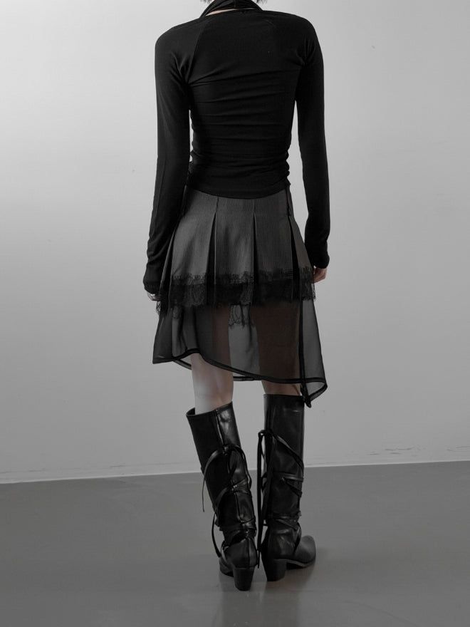 Labelly Pleated Wrap Skirt