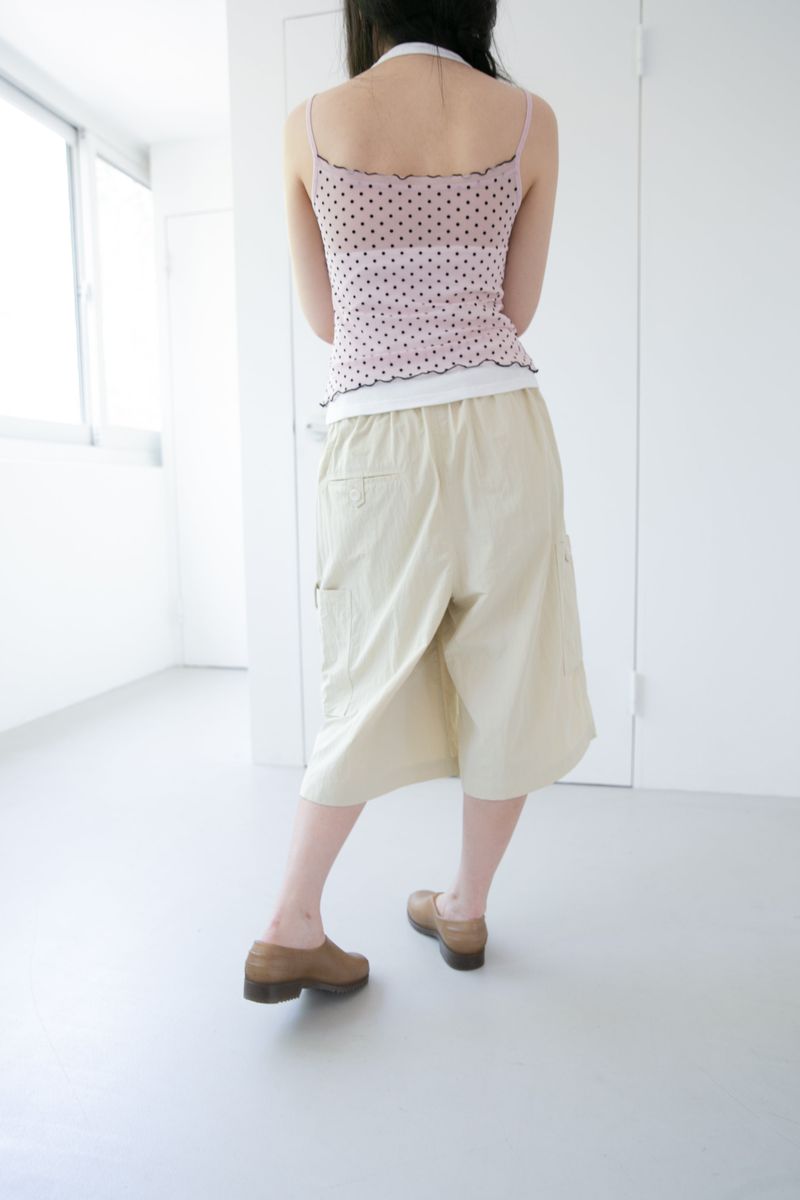 dot sheer frill sleeveless top(4colors)