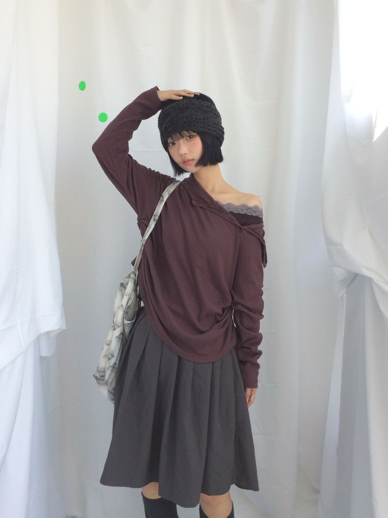 Lenny Shirring High-Neck Knitwear