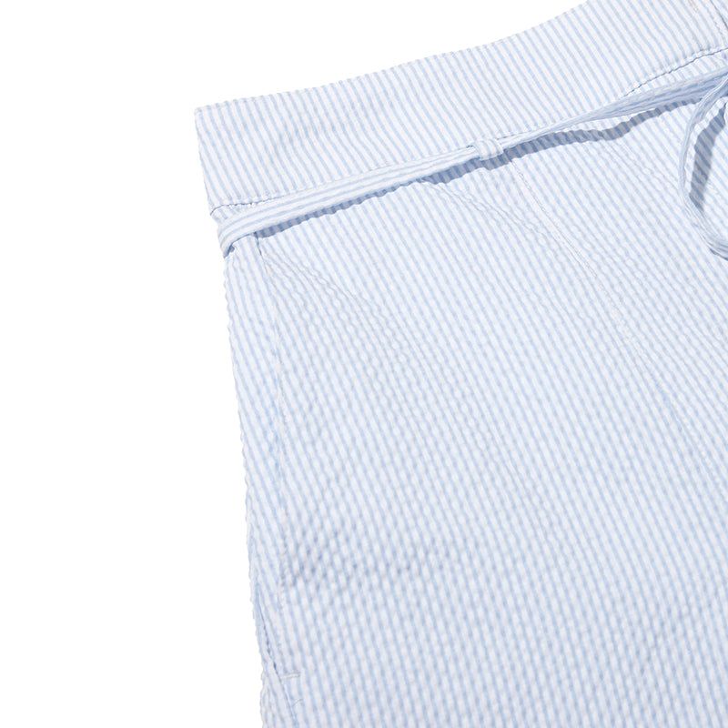 COLLECTION SEERSUCKER BANDING PANTS [SKY]