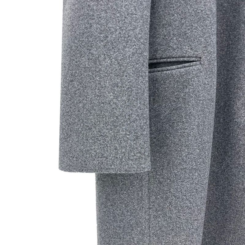 [UNISEX] Wool back button maxi long coat (Black)