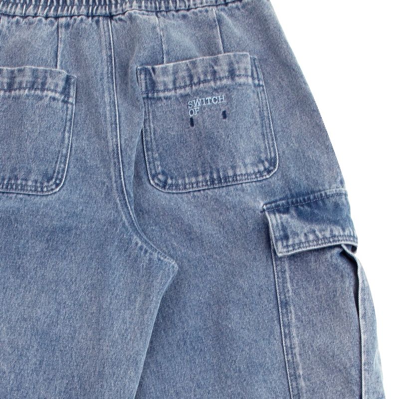 DENIM CARGO PANTS (UNISEX)_SYF6PT01BU