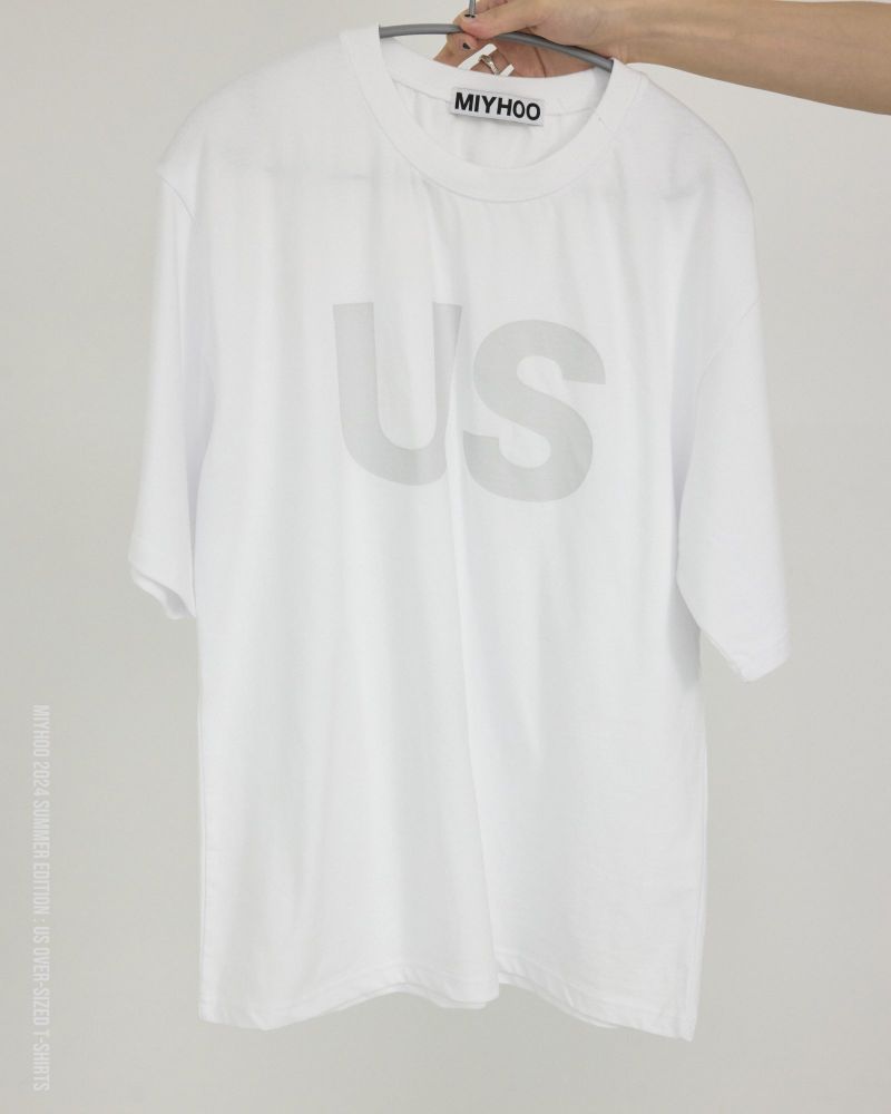 " US " OVER-SIZED TEE ( WHITE ) UNISEX