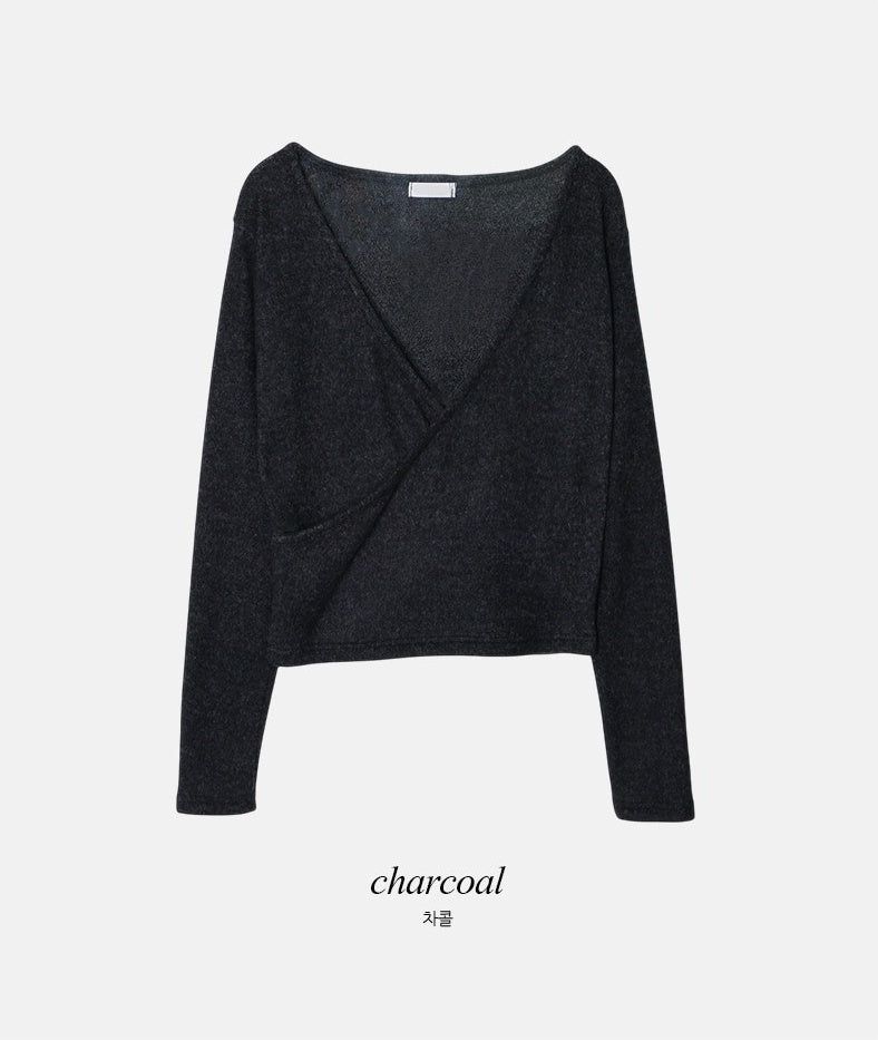 LP Cozy V-neck Wrap Knit (3color)