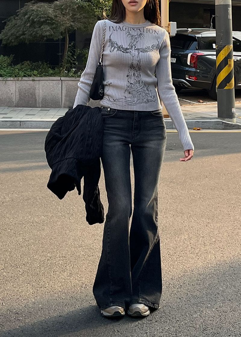 BLACK CAT BOOTS CUT DENIM