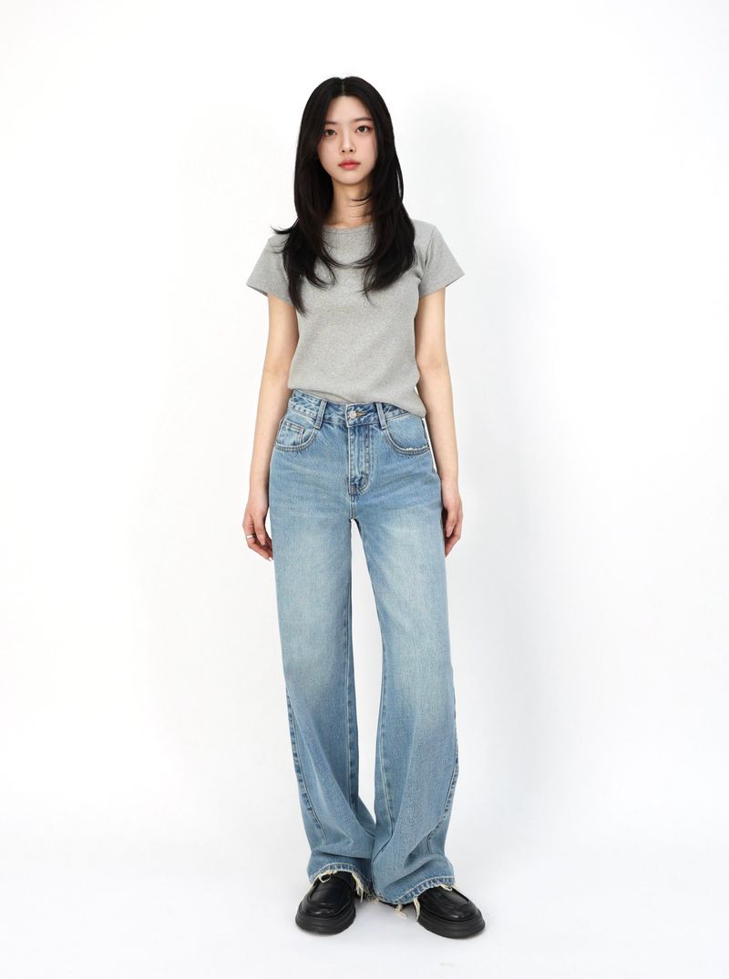 FRADE HEM SLIM WIDE DENIM code 26205