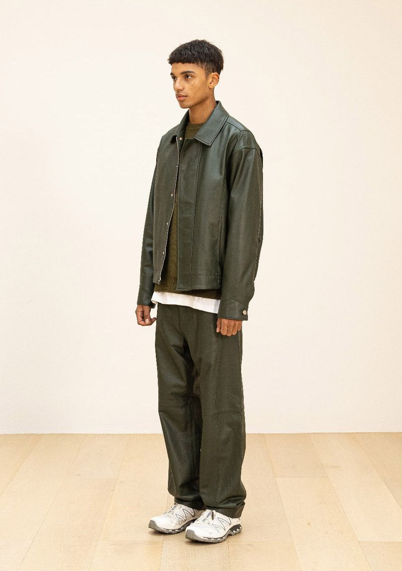 LAMSKIN OVERFIT BOMBER JACKET