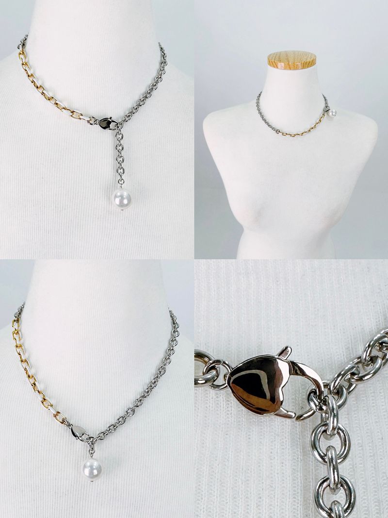 pearl mixed chain necklace
