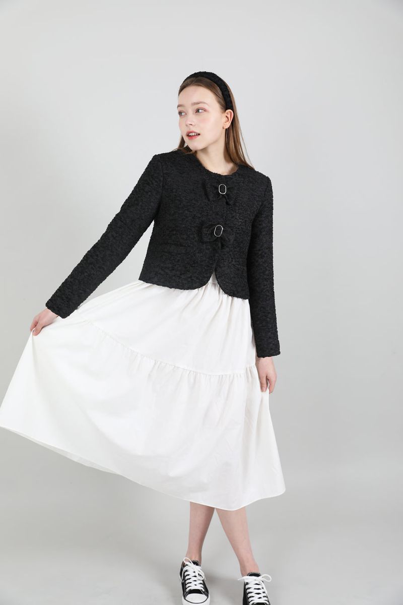 Tweed Ribbon Jacket Black