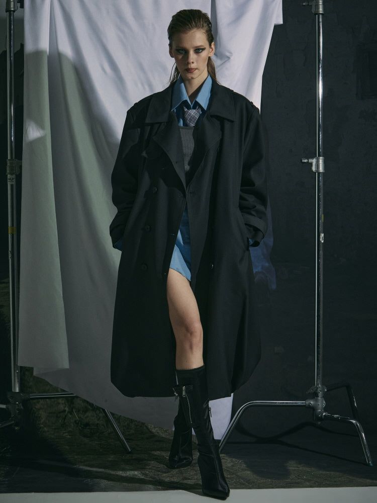 GATELESS（ゲートレス）の「BALLOON TRENCH COAT -CHARCOAL（Jackets/Outerwear）」