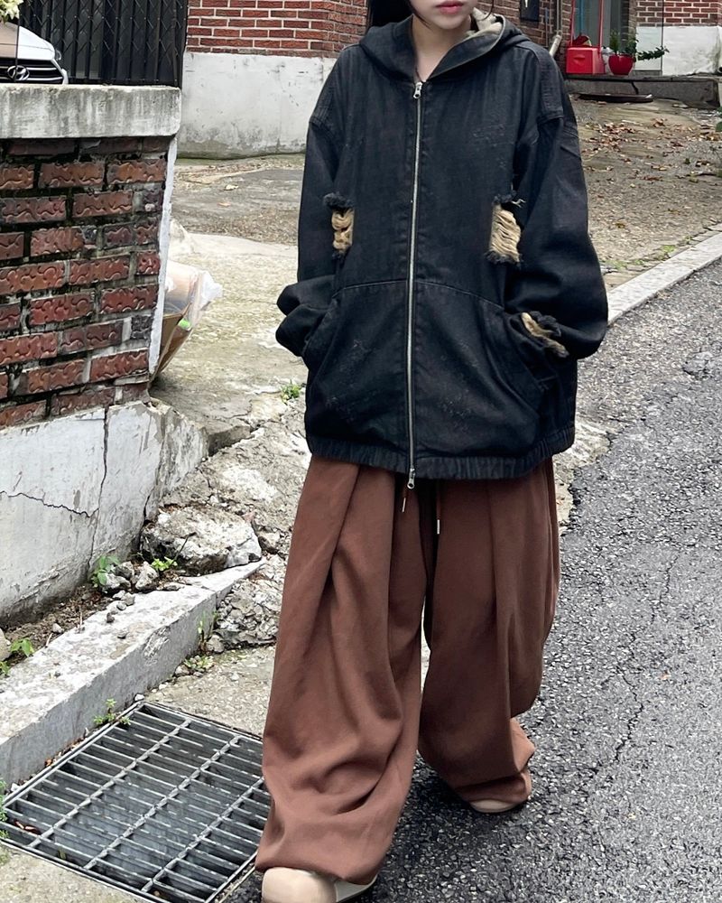 Kafka dart banding wide pants