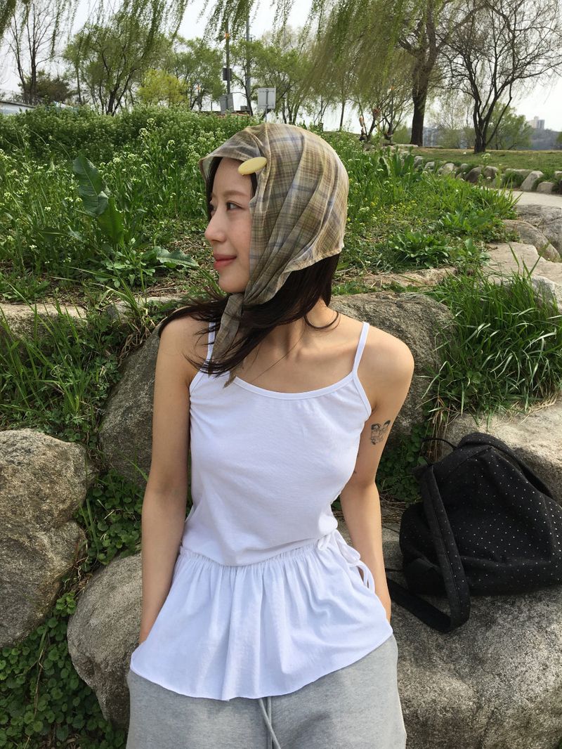 Sheer Plaid Check Scarf (3color)