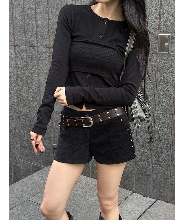 [F/W] Side stud short pants(2color)