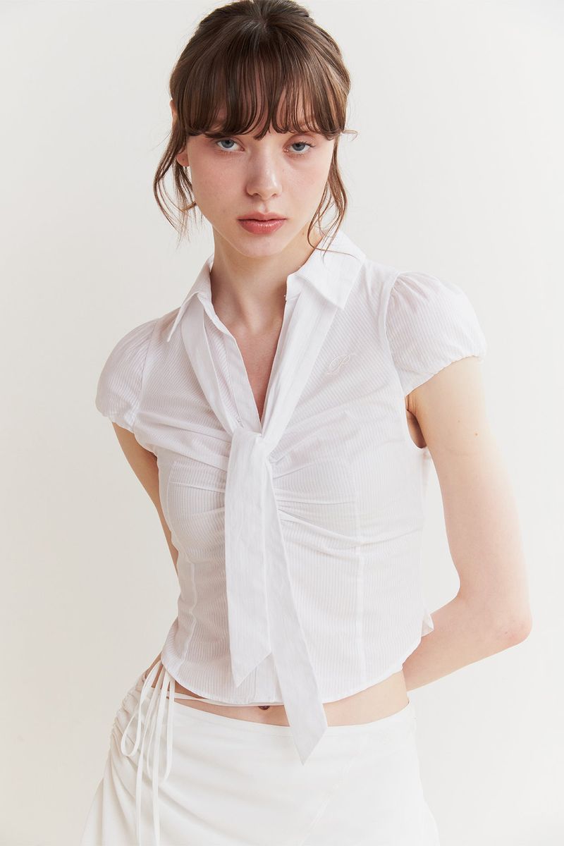 JADE SCARF SHIRT white