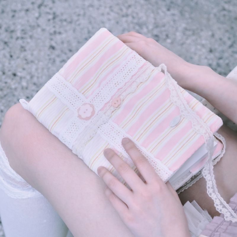 Candy stripe book cover_pink