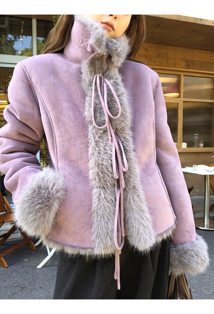 Lavender Mink Strap Mustang Jacket