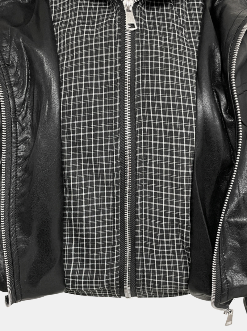 Marlene Leather Mix Hoodie Jacket