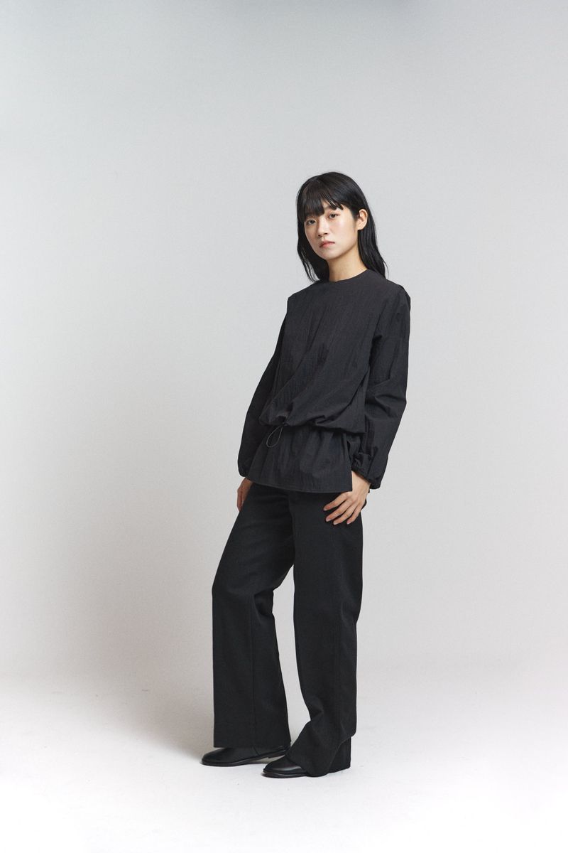 Basic cotton pants / Black