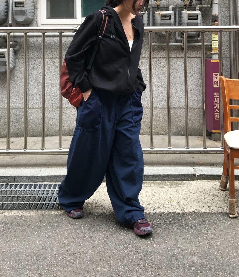 Mesh pocket cotton pants