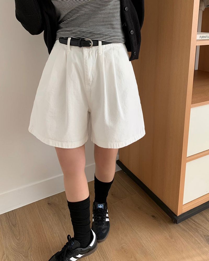 BEIDELLI（ベイデリー）の「[MADE] ツイート、ピンタックコットン5分ショーツ（パンツ）」
