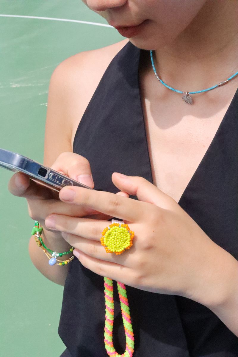 Classic Crochet Phone strap (Orange)