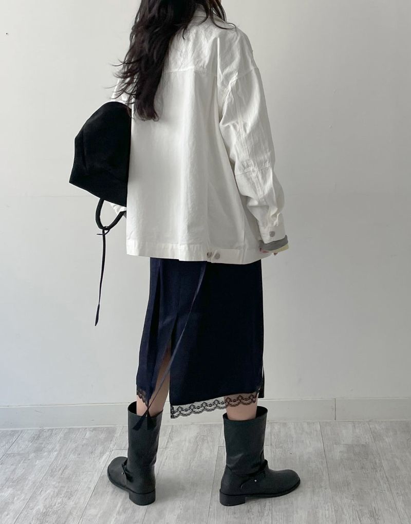 Fold Satin Lace Skirt