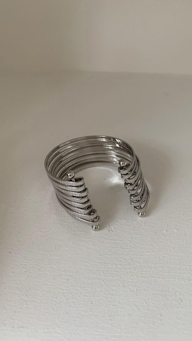 8layered silver bangle