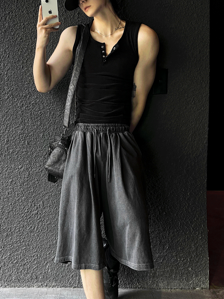 Pigment Silver Charcoal Bermuda Training Pants