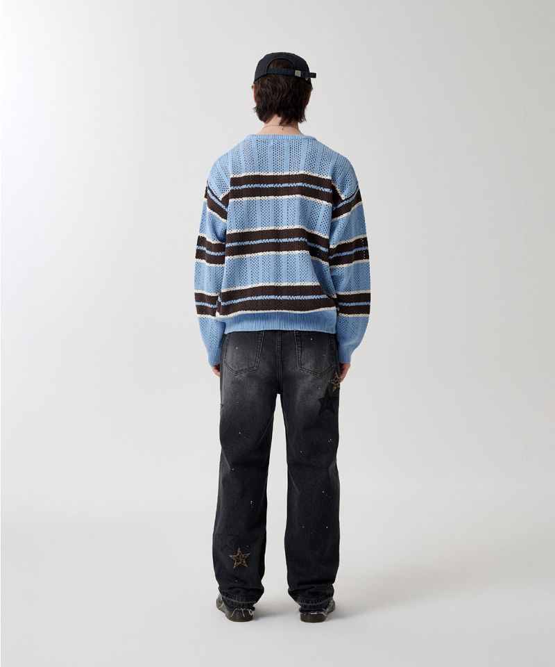 MESH STRIPE KNIT