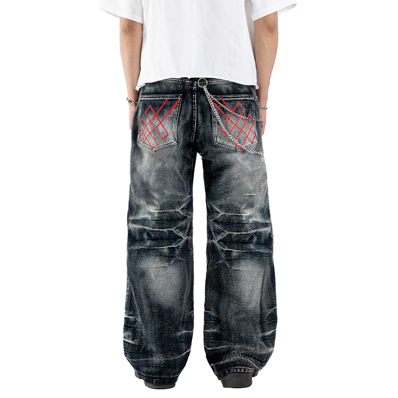 H1 Baggy Biker - Smoke Grey - Celana Jeans